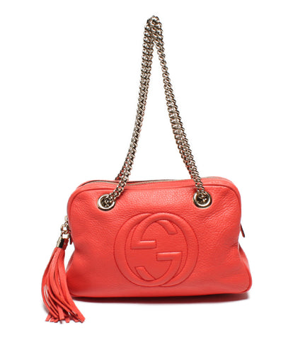Gucci beauty products double chain Leather Small shoulder bag double chain Soho Ladies GUCCI