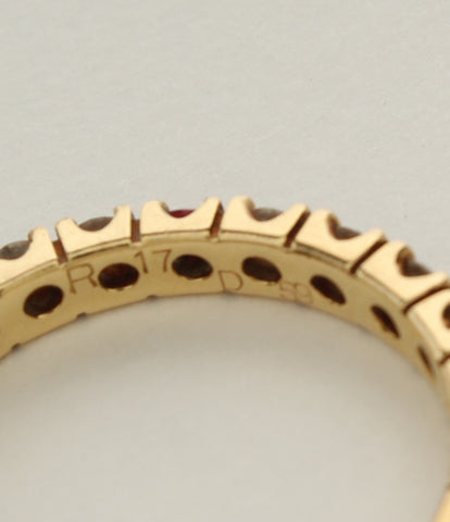 แหวน K18 เพชร 0.59 ทับทิม 0.17 เต็มนิรันดร์สตรีขนาดหมายเลข 12 (แหวน)