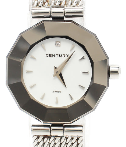 Century Watch Time Gem Quartz White Ladies Century
