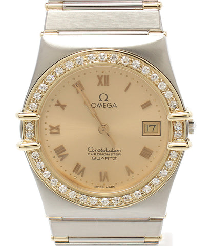 Omega Watch Diamond Zel Constellation Combi Kuarts Gold Men Omega