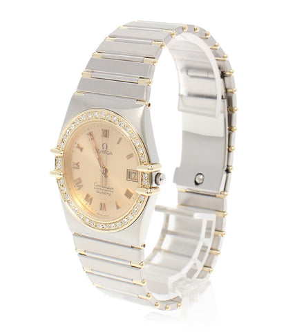 Omega watch diamond bezel constellation combination quartz gold Men's OMEGA