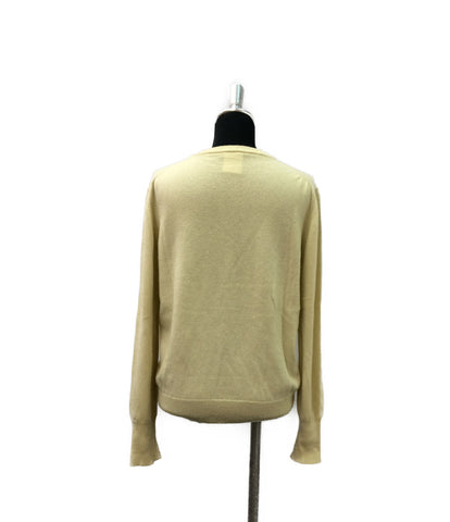 Chanel beauty products 11P ribbon decoration cashmere long-sleeved knit Ladies SIZE 42 (M) CHANEL