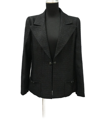 Chanel ความงาม Products 09C Peak Drapel Tweed Jacket ผู้หญิงขนาด 42 (L) Chanel