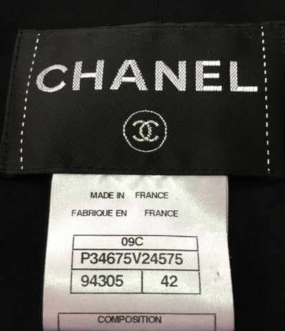 Chanel ความงาม Products 09C Peak Drapel Tweed Jacket ผู้หญิงขนาด 42 (L) Chanel