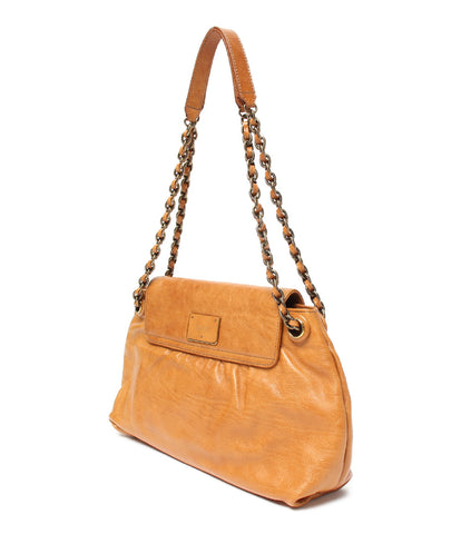Marc Jacobs beauty products leather shoulder bag gold chain Light Brown Ladies MARC JACOBS