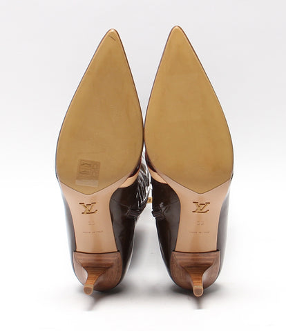路易威登搪瓷靴的Monogram专利女士们SIZE 38（L）路易威登