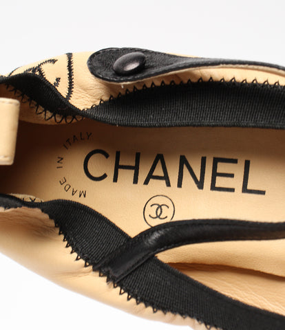 Chanel的美容产品脚跟带芭蕾舞鞋泵07P女士SIZE 37C（L）CHANEL