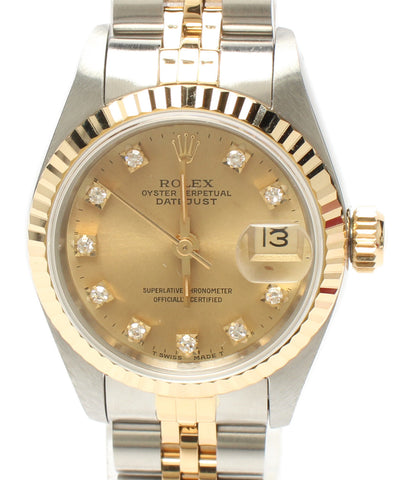 Rolex watch Datejust 10P diamond Automatic Gold Ladies ROLEX