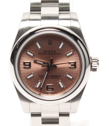 ロレックス 美品 腕時計 オイスターパーペチュアル  自動巻き ピンク  レディース   ROLEX