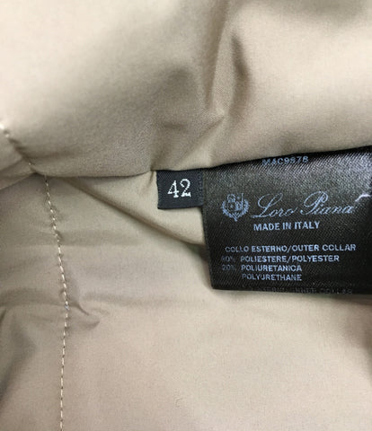 Roropiana leather trim with fur cashmere coat ladies SIZE 42 (M) Loro Piana