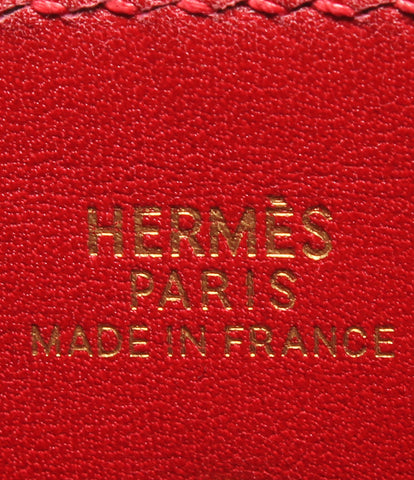 Hermes ความงามหนังกระเป๋าถือแกะสลัก□ F รถบัสสีขาวกล่อง TPM บัตรสุภาพสตรี Hermes