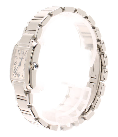 カルティエ 美品 腕時計 タンクフランセーズ  クオーツ ホワイト  レディース   Cartier