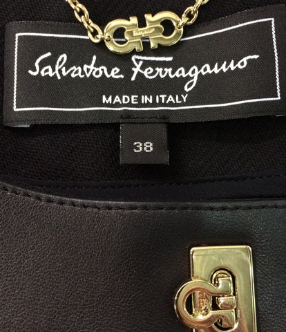 Salvatore Ferragamo beauty products no-color jacket leather trim ladies SIZE 38 (S) Salvatore Ferragamo