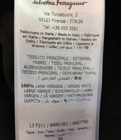 Salvatore Ferragamo beauty products no-color jacket leather trim ladies SIZE 38 (S) Salvatore Ferragamo