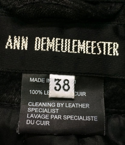 ANN DEMEULEMEESTER美容产品加工条纹单个皮夹克女士们SIZE 38（S）ANN DEMEULE MEESTER