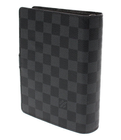 Louis Vuitton beauty products notebook cover six holes agenda MM Damier Gras fit Men's (multiple size) Louis Vuitton