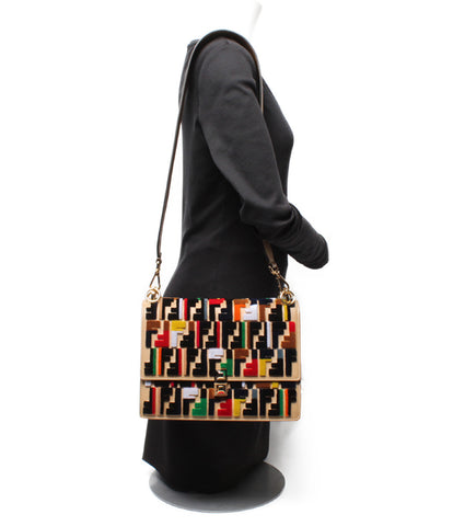 Fendi ความงาม Products 2way กระเป๋าสะพายกระเป๋าสะพายหนังแคนัยผ้าผู้หญิง Fendi