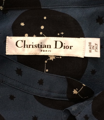 คริสเตียนดิออร์สินค้าความงามกลุ่มดาวพิมพ์ผ้าไหมเสื้อผู้หญิงขนาด 40 (s) Christian Dior