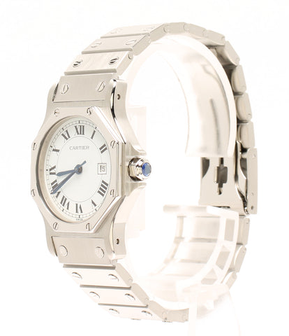 Cartier Watch Santosuuctgon แผลอัตโนมัติ White Unisex Cartier
