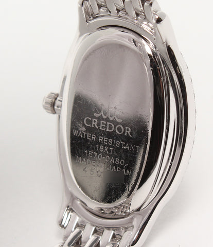 Credol Watch Bezel Diamond WG Quartz Ladies Credor