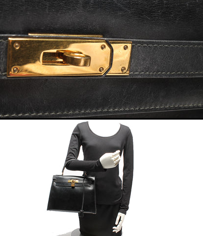 Hermes Kelly 28 Leather handbags engraved ○ I box calf, outside sewing ladies HERMES