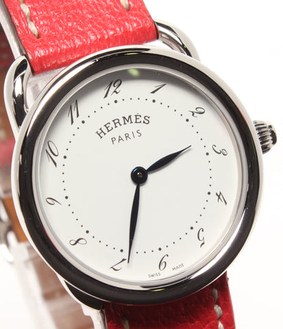 エルメス  腕時計 □P刻印 アルソー  クオーツ ホワイト  レディース   HERMES