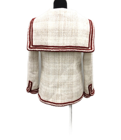 Chanel beauty products 18A sailor color ribbon tweed jacket ladies SIZE 36 (S) CHANEL