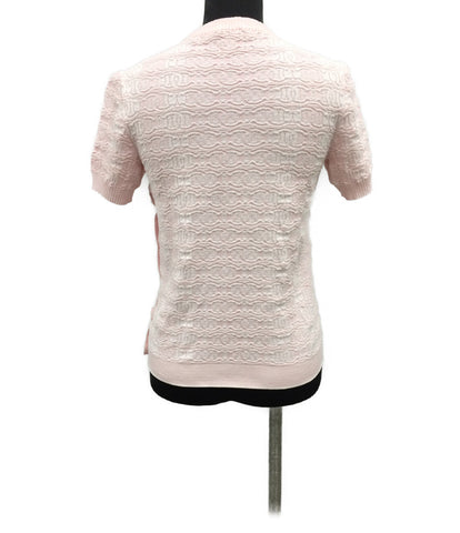 Chanel beauty products here button short sleeve knit Ladies SIZE 34 (XS below) CHANEL