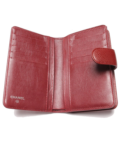 シャネル 美品 二つ折り財布  キャビアスキン ココマーク    レディース  (2つ折り財布) CHANEL