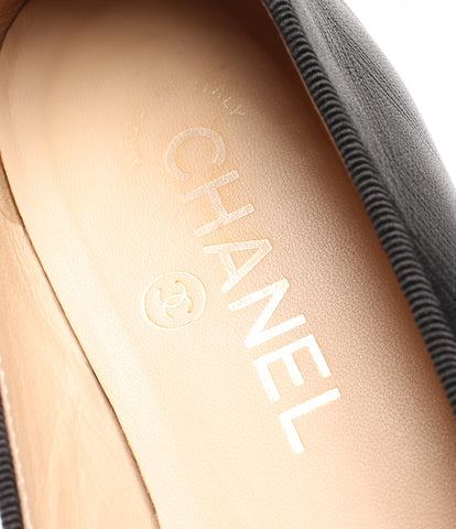 Chanel的可可标记带切换平底鞋女性SIZE 37C（M）CHANEL