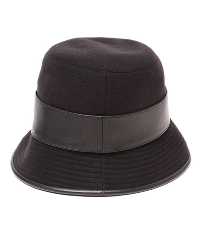 Hermes beauty products leather × cashmere hat ladies (multiple size) HERMES