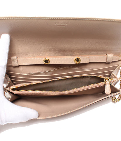 Prada chain wallet SAFFIANO MATAL Ladies (length purse) PRADA