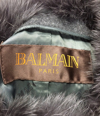 Balmain beauty products with fur cashmere poncho ladies SIZE F (M) BALMAIN