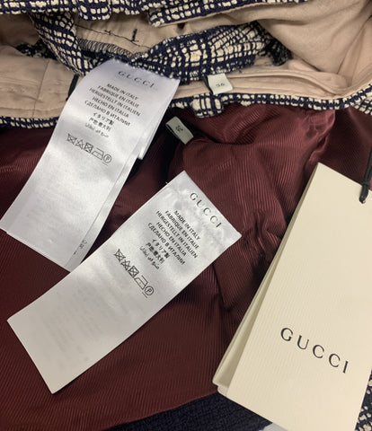 Gucci古着花呢长裤套装，配以胸针女士SIZE 36（S）GUCCI