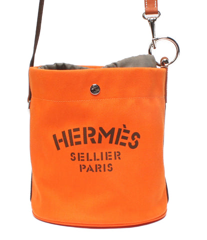 Hermes shoulder bag □ P engraved sack de bread Sage Ladies HERMES