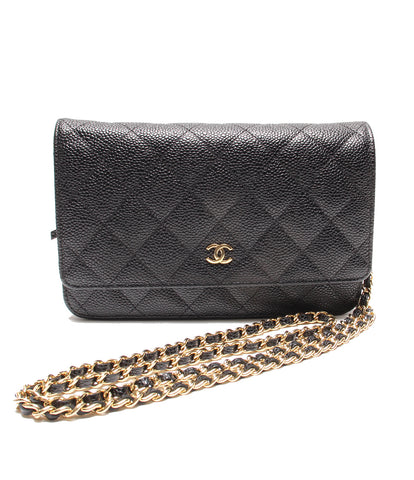 Chanel beauty products chain wallet G bracket caviar skin Matorasse Kokomaku Ladies (Purse) CHANEL
