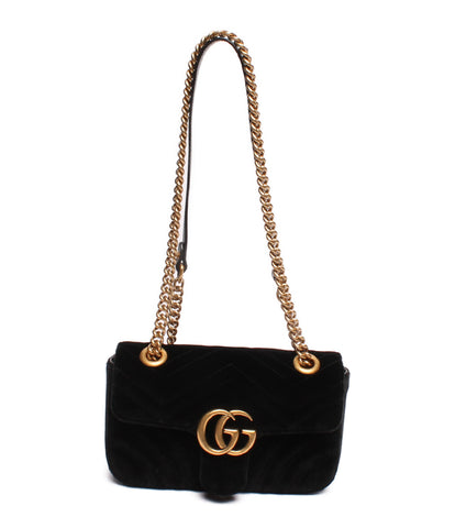 Gucci Velvet Shoulder Bag GG Marmont 446744 Ladies GUCCI