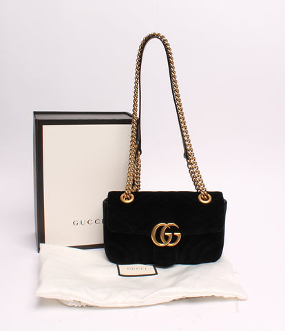 Gucci Velvet Shoulder Bag GG Marmont 446744 Ladies GUCCI