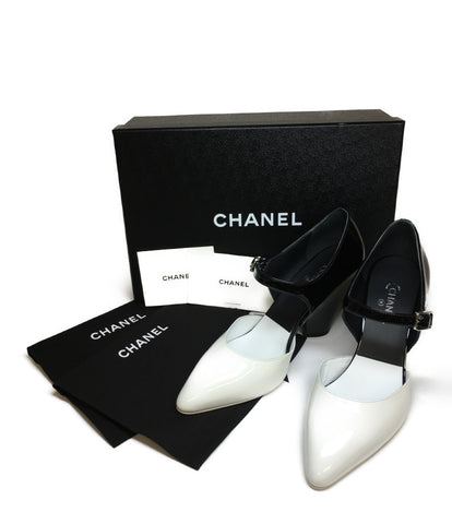 Chanel บทความใหม่ Bicolor ด้านเคลือบด้านข้างปั๊ม Coco Mark 20C ขนาดผู้หญิง 37 1/2 (m) chanel