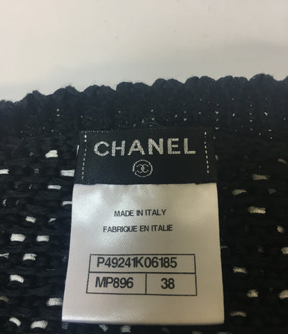 Chanel Beauty Coco Mark 釦 Camellia Short Length Knit Cardigan Ladies SIZE 38 (M) CHANEL