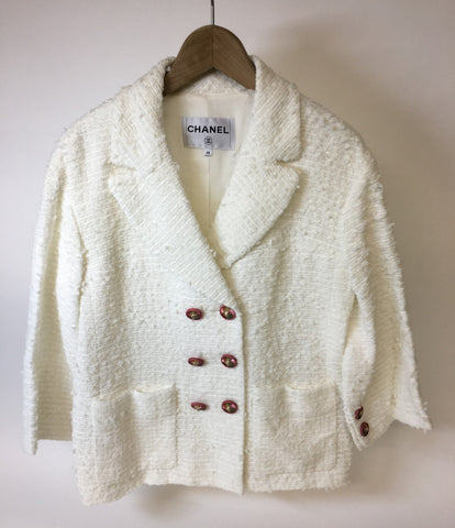 Chanel Good Condition Double Tweed Jacket Ladies SIZE 38 (M) CHANEL