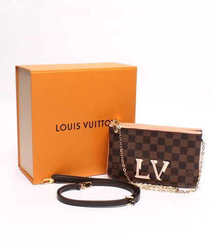 // @路易威登美容产品链单肩包Pochette双拉链Damier N60254 Louis Vuitton