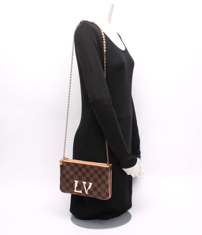 Louis Vuitton Beauty Product Chain Shoulder Bag Pochette Double Zip Damier N60254 Ladies Louis Vuitton