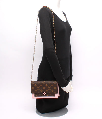 Louis Vuitton Chain Shoulder Bag Portofeuil Flor Chain Rose Ballerine Monogram M67405 Ladies Louis Vuitton