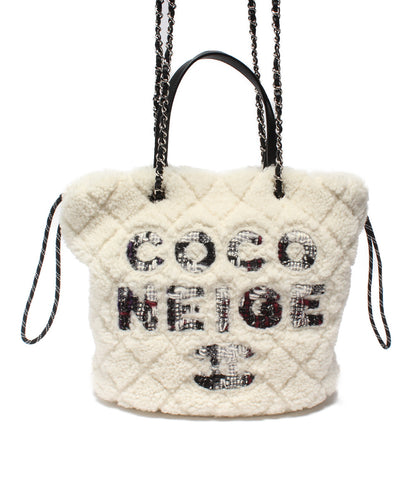 Chanel Beauty 2way Handbag Shopping Tote Bag Boa Coco neage Ladies CHANEL