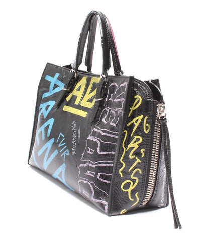 Valenciaga Beauty Products 2Way Leather Hand Bag Graffiti Paper Paper Aland 370926 Ladies BALENCIAGA