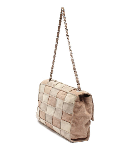 Chanel Shoulder Bag Chocolate Bar Suede Ladies CHANEL