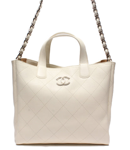 Chanel 2way Leather Tote Soft Caviar Skin Ladies CHANEL