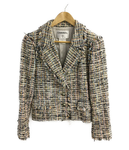 Chanel Good Condition 04P Tweed Jacket Ladies SIZE 38 (M) CHANEL