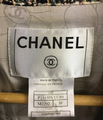 Chanel Good Condition 04P Tweed Jacket Ladies SIZE 38 (M) CHANEL